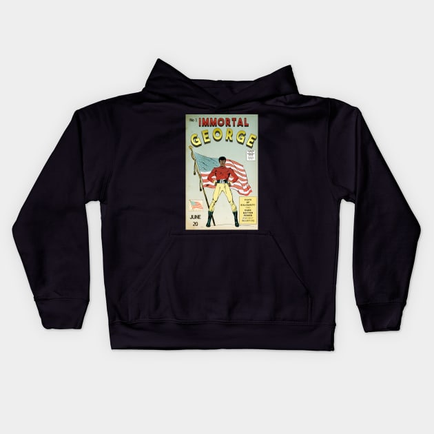 Immortal George Retro Comics. Kids Hoodie by W.Pyzel